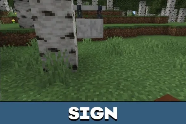 Sign from Pale Garden Texture Pack for Minecraft PE