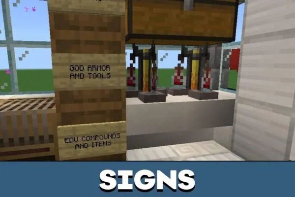 Signs from EDU Builders Template Map for Minecraft PE