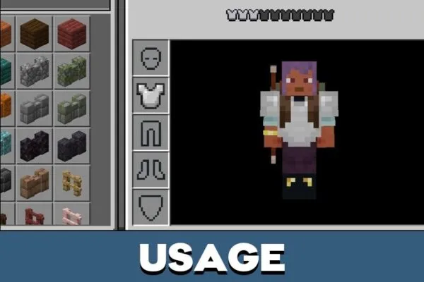 Usage from Backpacked Armor Texture Pack for Minecraft PE