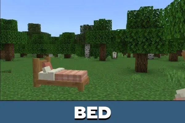 Bed from Gooblicraft Furniture Mod for Minecraft PE