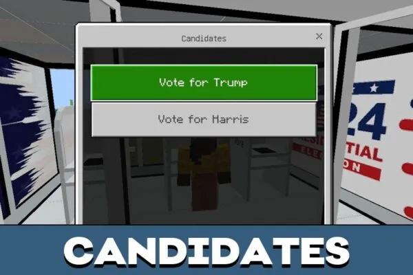 Candidates from US Election Mod for Minecraft PE