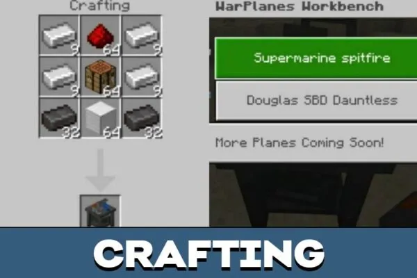 Crafting from War Planes Mod for Minecraft PE