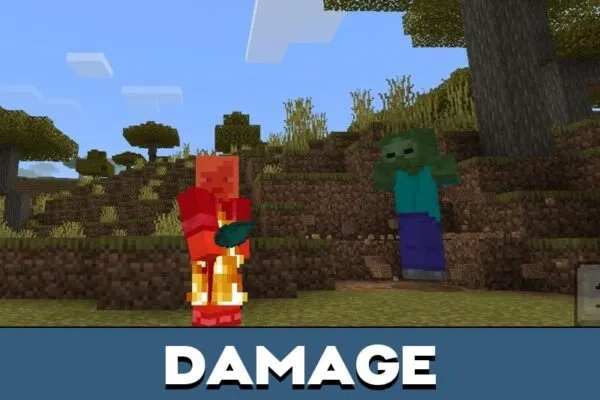 Damage from Smart Zombies Mod for Minecraft PE