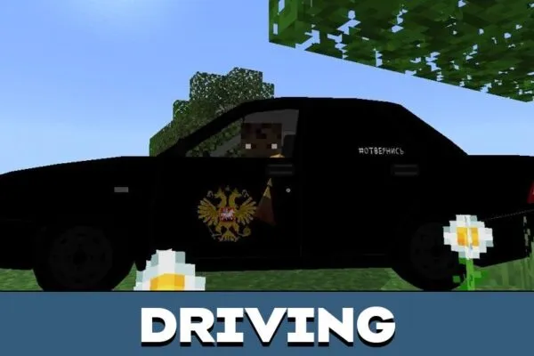 Driving from Lada Priora Mod for Minecraft PE