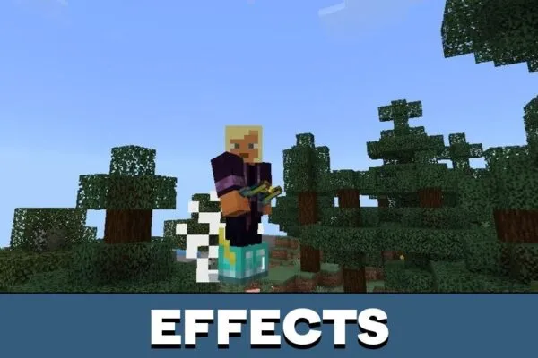 Effects from Cloud Boots Mod for Minecraft PE