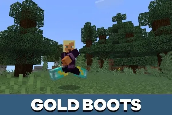 Gold Cloud Boots Mod for Minecraft PE