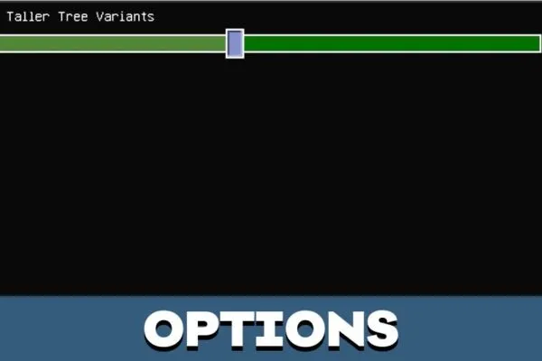 Options from More Tree Variants Mod for Minecraft PE