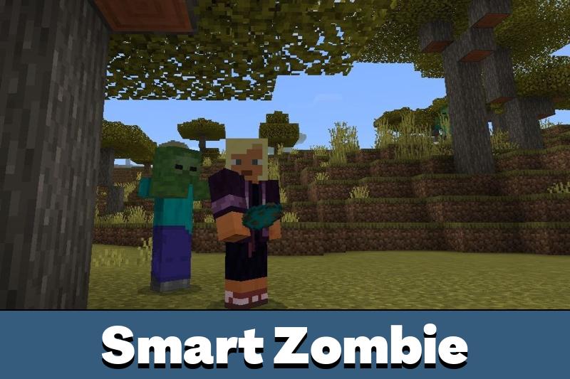 Smart Zombies Mod for Minecraft PE