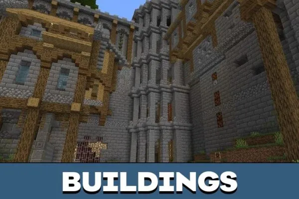 Buildings from Glide Mini Game Map for Minecraft PE