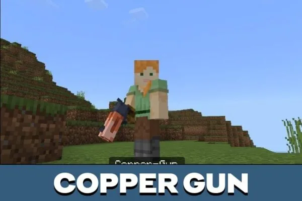 Copper Gun from JFC Guns Mod for Minecraft PE