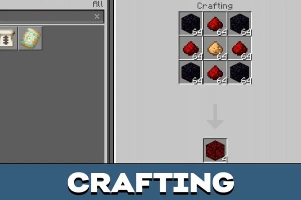 Crafting from Nether Reactor Core Mod for Minecraft PE