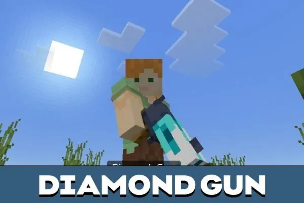 Diamond Gun from JFC Guns Mod for Minecraft PE