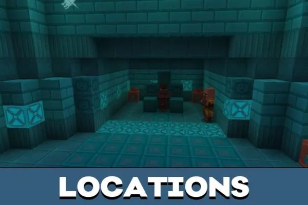 Locations from Chicken Battle Arena Map for Minecraft PE