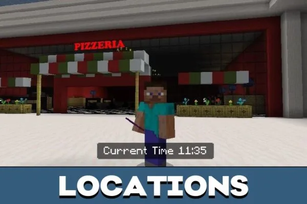 Locations from FNAF Map for Minecraft PE