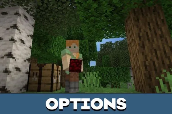 Options from Nether Reactor Core Mod for Minecraft PE