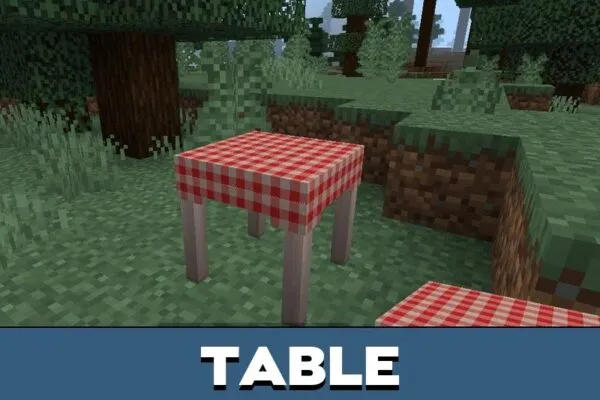 Table from Italy Build Set Mod for Minecraft PE