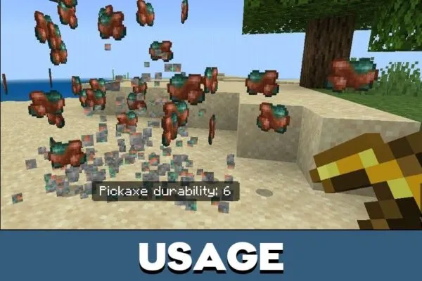 Usage from Vein Miner Mod for Minecraft PE