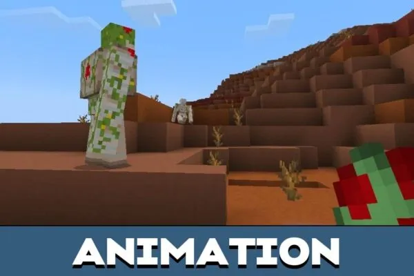 Animation from Grass Golems Mod for Minecraft PE