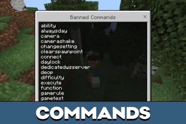 Commands from Creative Zone Mod for Minecraft PE