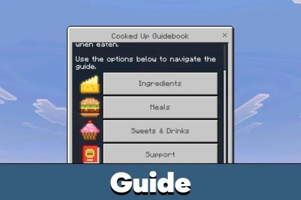 Guide from Cooking Mod for Minecraft Bedrock