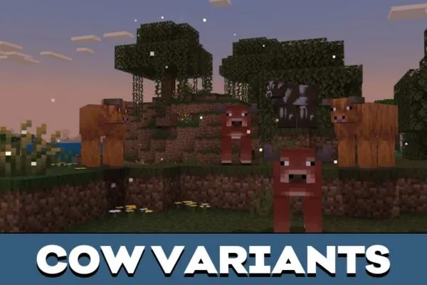 Cow Variants from Minecraft PE 1.21