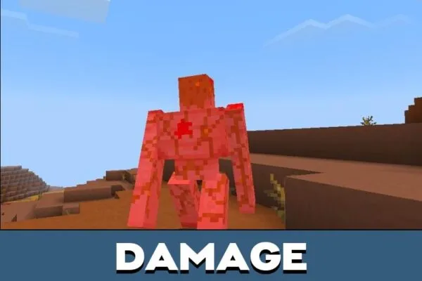 Damage from Grass Golems Mod for Minecraft PE