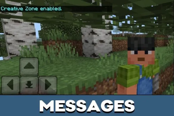 Messages from Creative Zone Mod for Minecraft PE