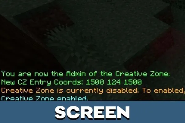 Screen from Creative Zone Mod for Minecraft PE