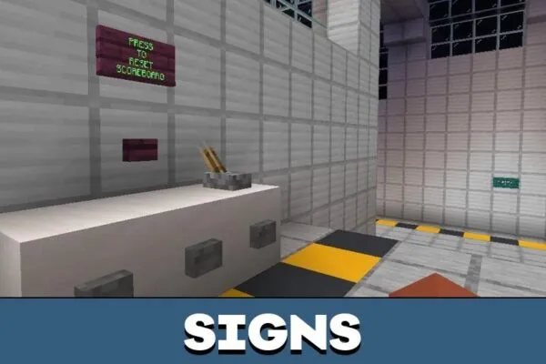 Signs from Parkour Space Game Map for Minecraft PE