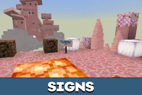 Signs from Tunnel Vision Map for Minecraft PE