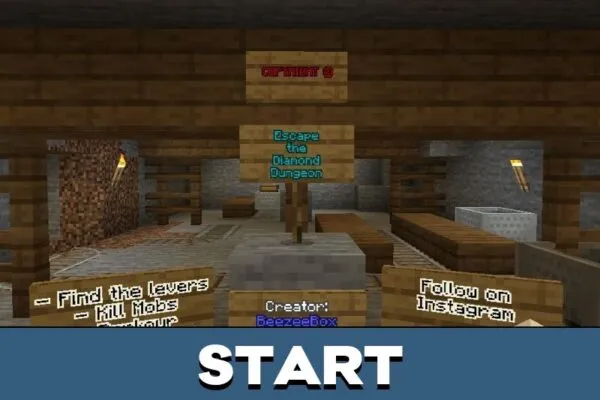 Start from Escape the Diamond Dungeon Map for Minecraft PE