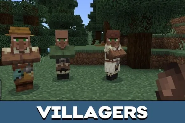 Villagers from Outfitted Mobs Mod for Minecraft PE