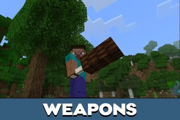 Weapons from Alexs Cave Mod for Minecraft PE