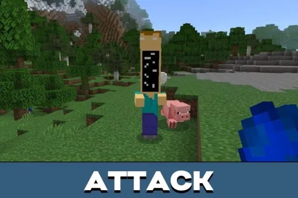 Attack from Fake Steve Mod for Minecraft PE