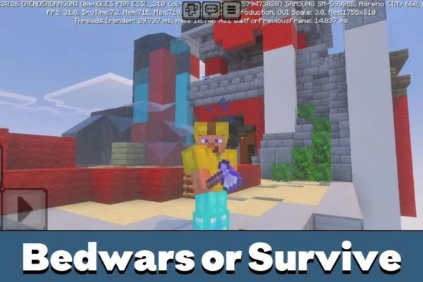 Bedwars or Survival from Bedwars Map for Minecraft PE