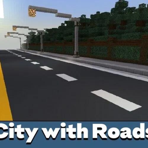 City with Roads Map for Minecraft PE