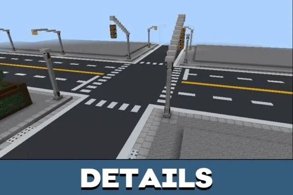 Details from City with Roads Map for Minecraft PE