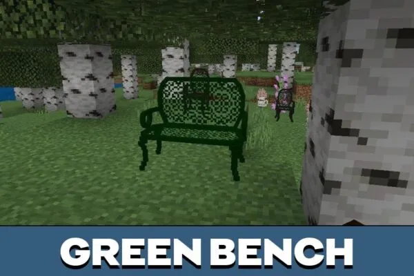 Green Bench from Outdoor Furniture Mod for Minecraft PE