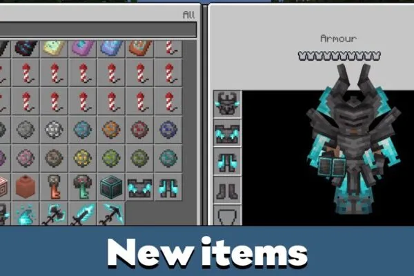 Items from Burned Netherite Mod for Minecraft PE