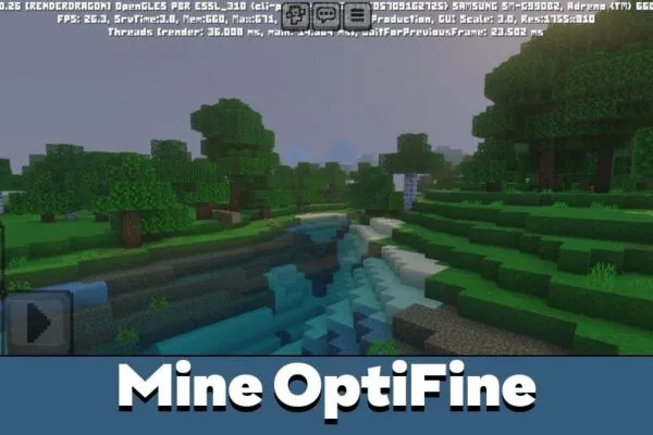 Mine Optifine from Optifine Texture Pack for Minecraft PE
