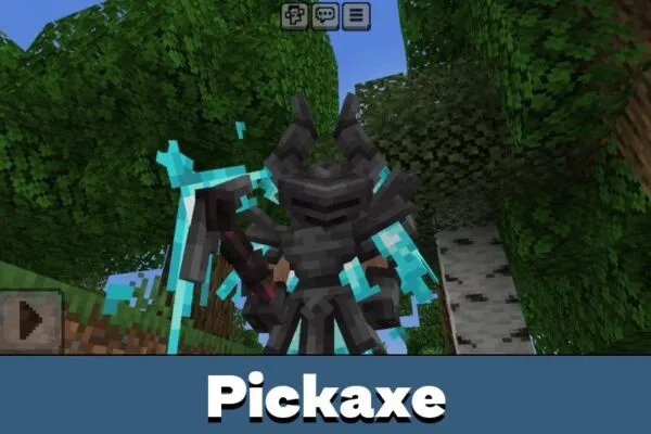 Pickaxe from Burned Netherite Mod for Minecraft PE