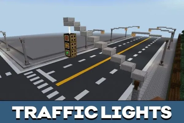 Traffic Lights from City with Roads Map for Minecraft PE