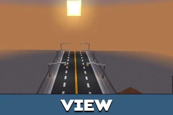 View from City with Roads Map for Minecraft PE