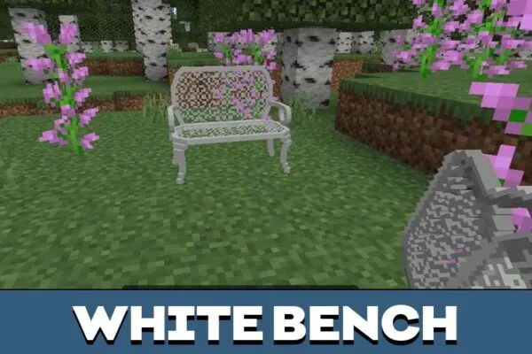 White Bench from Outdoor Furniture Mod for Minecraft PE