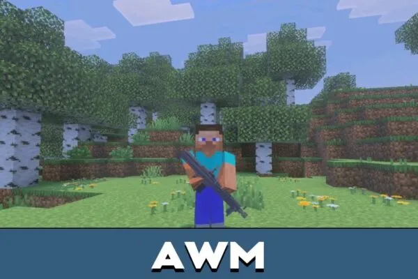 AWM from 3D Gun Mod for Minecraft Bedrock