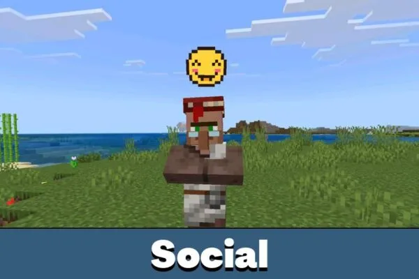 Social from Talking Villagers Mod for Minecraft Bedrock