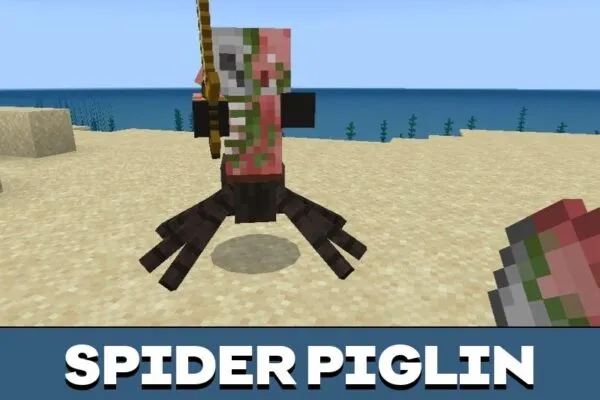 Spider Piglin from Fusioned Mobs Mod for Minecraft PE