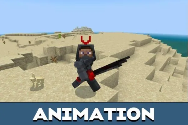 Animation from Tanjiro Black Katana Mod for Minecraft PE