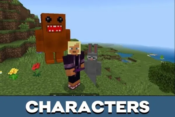 Characters from Domo Kun Mod for Minecraft PE