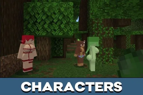 Characters from Jenny Eld Mod for Minecraft PE
